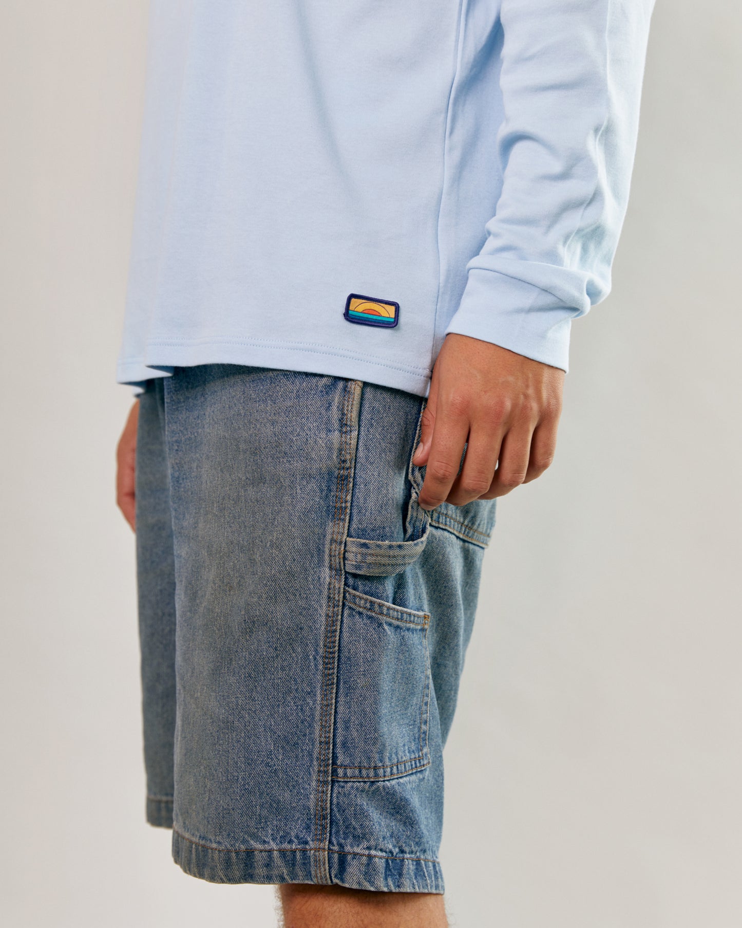 long sleeve tshirt blue logo