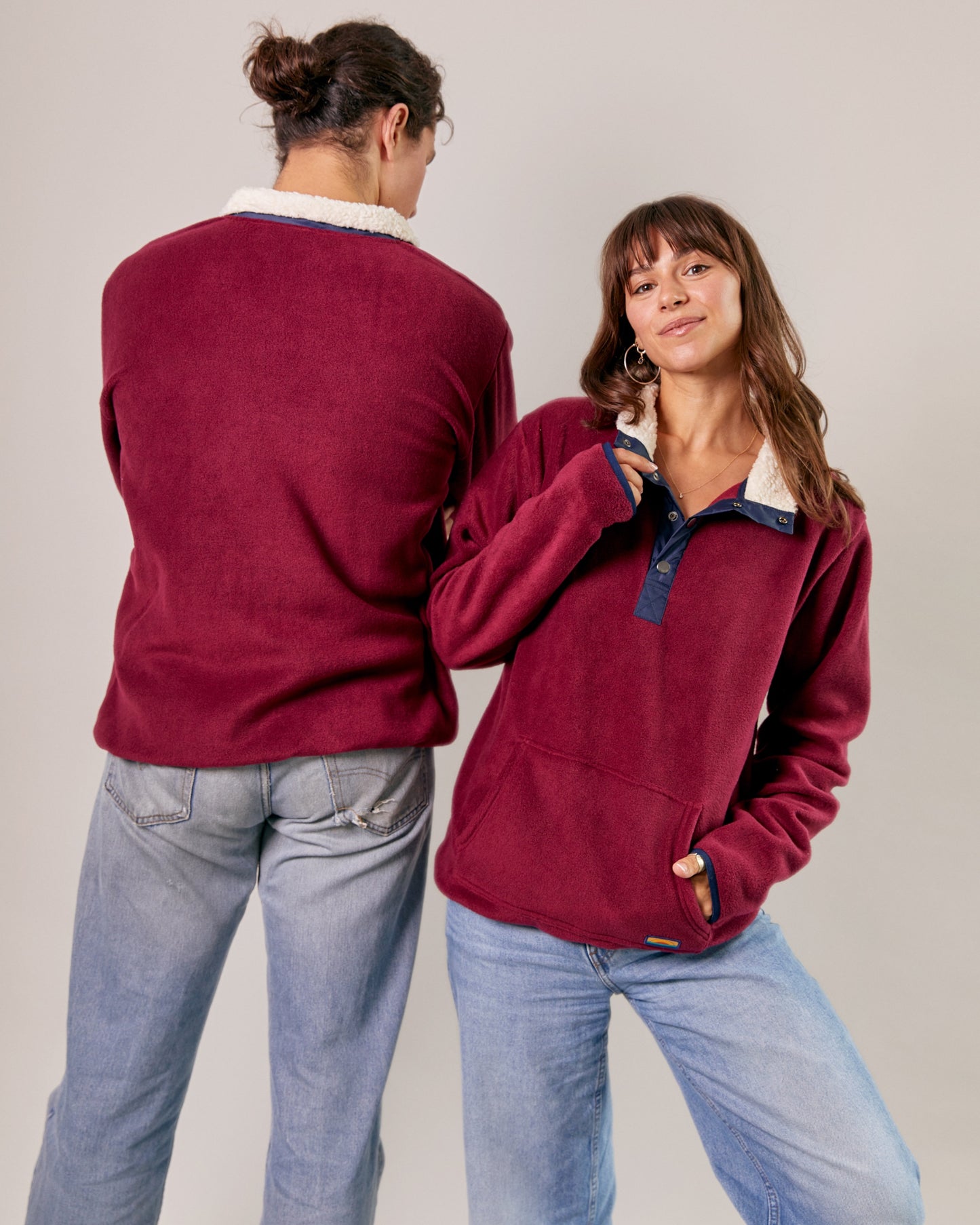 polar fleece red unisex back