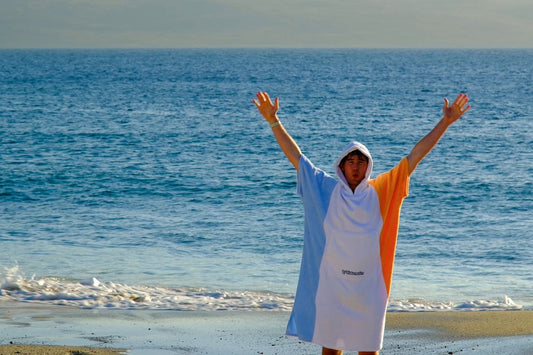 best beaches in the UK towel poncho