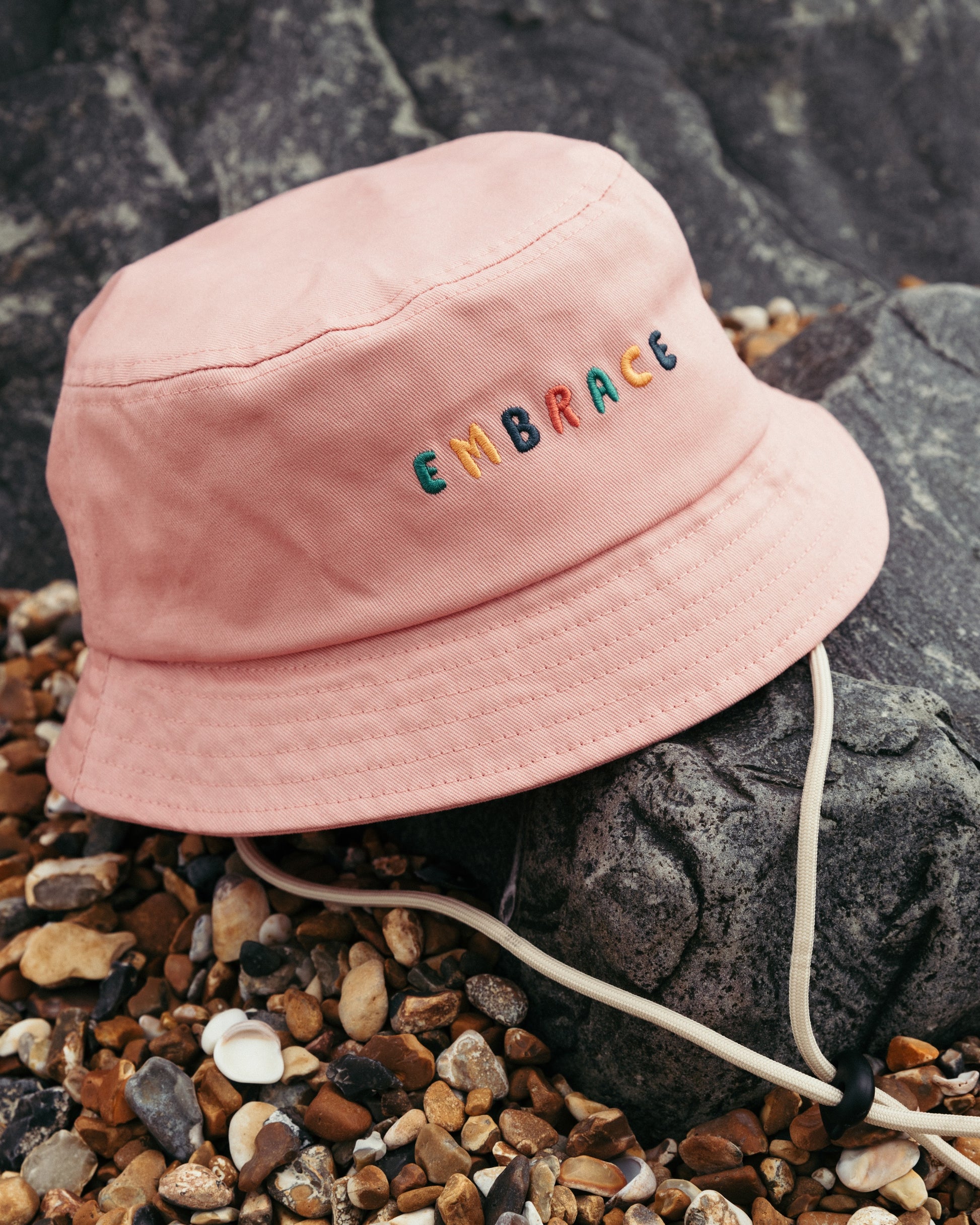 bucket hat pink outside