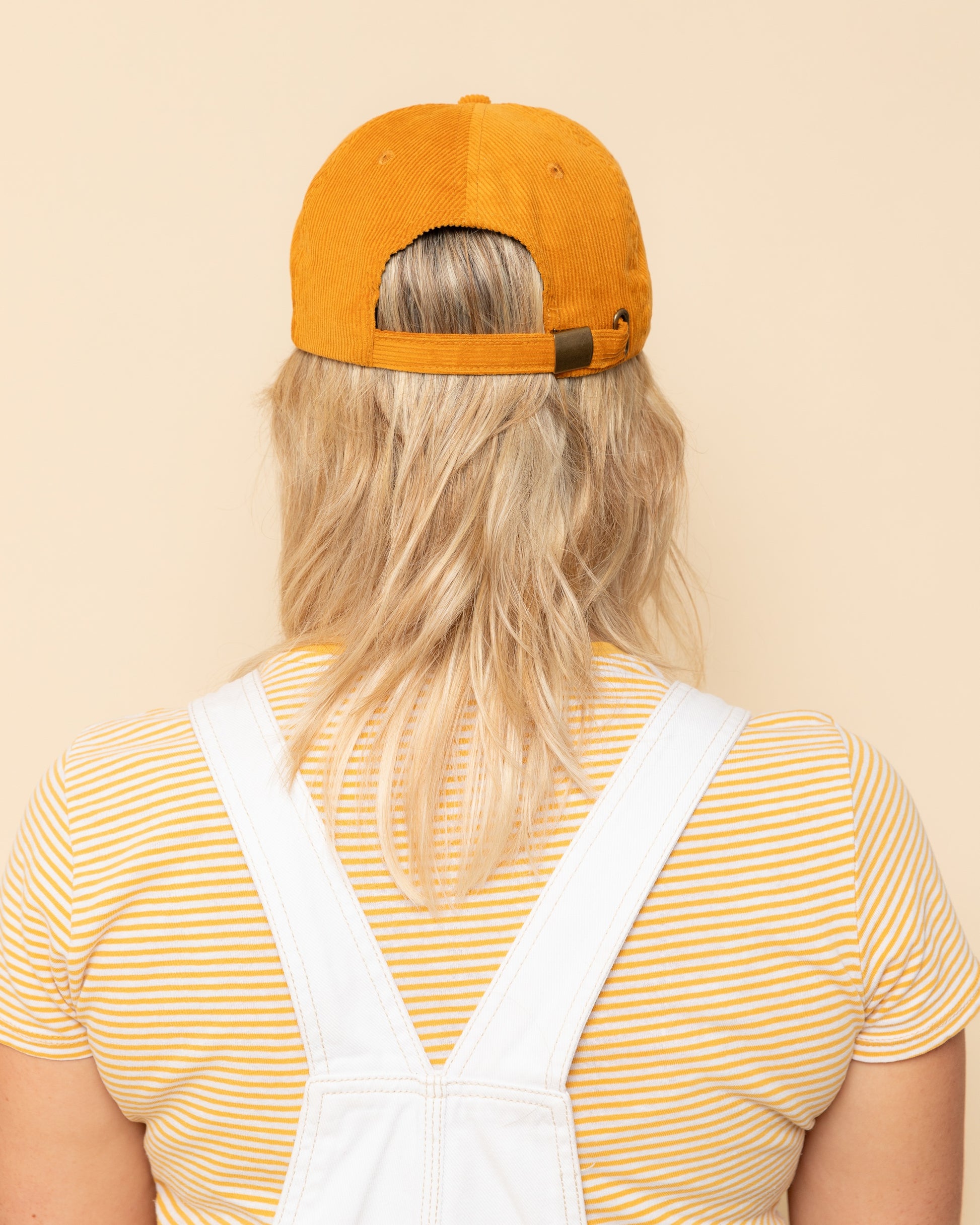 hat cap yellow back